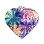 Purple Tropical Pattern Dog Tag Heart (Two Sides) Front