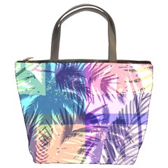 Purple Tropical Pattern Bucket Bag by designsbymallika