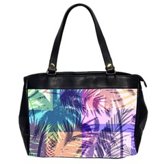 Purple Tropical Pattern Oversize Office Handbag (2 Sides) by designsbymallika