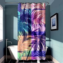 Purple Tropical Pattern Shower Curtain 36  X 72  (stall)  by designsbymallika