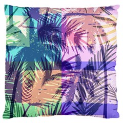 Purple Tropical Pattern Large Cushion Case (two Sides) by designsbymallika