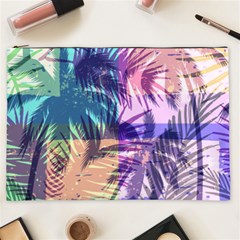 Purple Tropical Pattern Cosmetic Bag (xxl) by designsbymallika