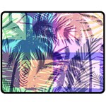 Purple Tropical Pattern Double Sided Fleece Blanket (Medium)  58.8 x47.4  Blanket Front