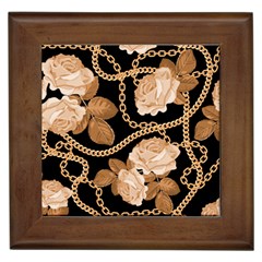 Offwhite Chain Pattern Framed Tile by designsbymallika