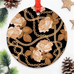 Offwhite Chain Pattern Ornament (round) by designsbymallika