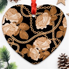 Offwhite Chain Pattern Ornament (heart) by designsbymallika