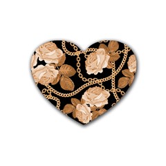 Offwhite Chain Pattern Rubber Coaster (heart)  by designsbymallika