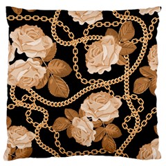 Offwhite Chain Pattern Large Flano Cushion Case (two Sides) by designsbymallika