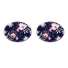 Printed Floral Pattern Cufflinks (oval) by designsbymallika