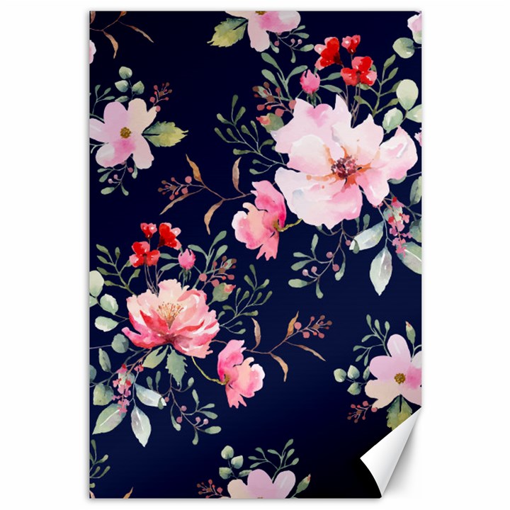 Printed Floral Pattern Canvas 12  x 18 