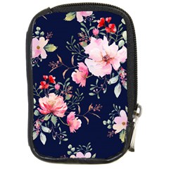 Printed Floral Pattern Compact Camera Leather Case by designsbymallika