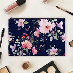 Printed Floral Pattern Cosmetic Bag (large) by designsbymallika