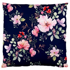 Printed Floral Pattern Large Flano Cushion Case (two Sides) by designsbymallika