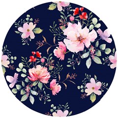 Printed Floral Pattern Wooden Puzzle Round by designsbymallika