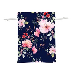 Printed Floral Pattern Lightweight Drawstring Pouch (l) by designsbymallika