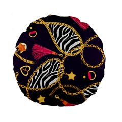 Chain Pattern  Standard 15  Premium Flano Round Cushions by designsbymallika