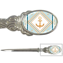 Chain Pattern Blue 6 Letter Opener by designsbymallika