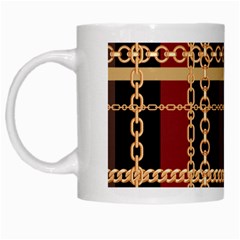 Red Black Checks White Mugs by designsbymallika