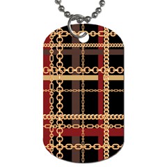 Red Black Checks Dog Tag (one Side) by designsbymallika