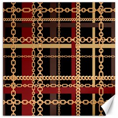 Red Black Checks Canvas 16  X 16  by designsbymallika