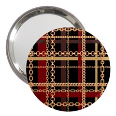 Red Black Checks 3  Handbag Mirrors by designsbymallika