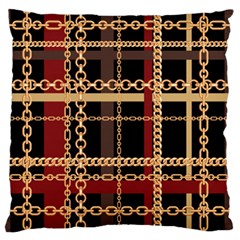 Red Black Checks Large Flano Cushion Case (two Sides) by designsbymallika