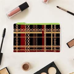 Red Black Checks Cosmetic Bag (xs) by designsbymallika