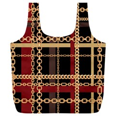 Red Black Checks Full Print Recycle Bag (xxl)