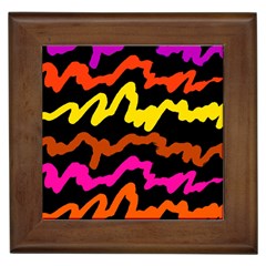 Multicolored Scribble Abstract Pattern Framed Tile by dflcprintsclothing