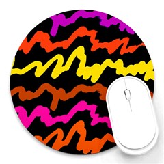 Multicolored Scribble Abstract Pattern Round Mousepads by dflcprintsclothing