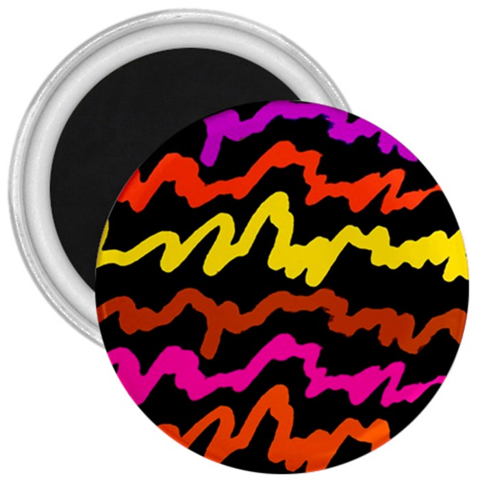 Multicolored Scribble Abstract Pattern 3  Magnets