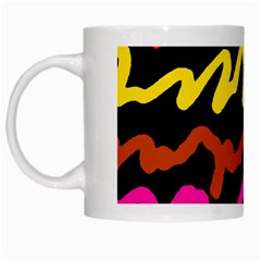 Multicolored Scribble Abstract Pattern White Mugs by dflcprintsclothing