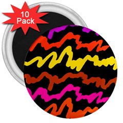 Multicolored Scribble Abstract Pattern 3  Magnets (10 Pack) 