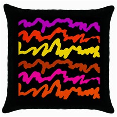 Multicolored Scribble Abstract Pattern Throw Pillow Case (black)