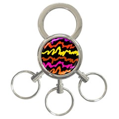 Multicolored Scribble Abstract Pattern 3-ring Key Chain by dflcprintsclothing