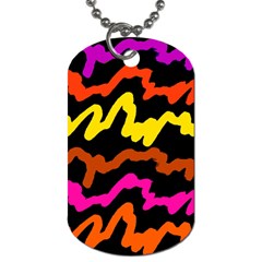 Multicolored Scribble Abstract Pattern Dog Tag (one Side)