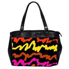 Multicolored Scribble Abstract Pattern Oversize Office Handbag (2 Sides) by dflcprintsclothing