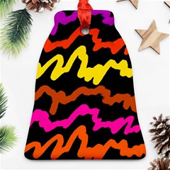 Multicolored Scribble Abstract Pattern Bell Ornament (two Sides)