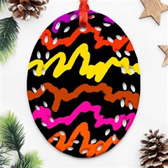 Multicolored Scribble Abstract Pattern Ornament (oval Filigree)