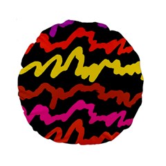 Multicolored Scribble Abstract Pattern Standard 15  Premium Round Cushions by dflcprintsclothing