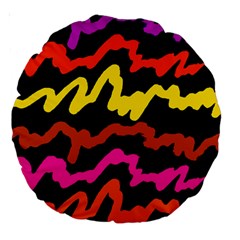 Multicolored Scribble Abstract Pattern Large 18  Premium Round Cushions by dflcprintsclothing