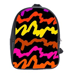 Multicolored Scribble Abstract Pattern School Bag (xl) by dflcprintsclothing