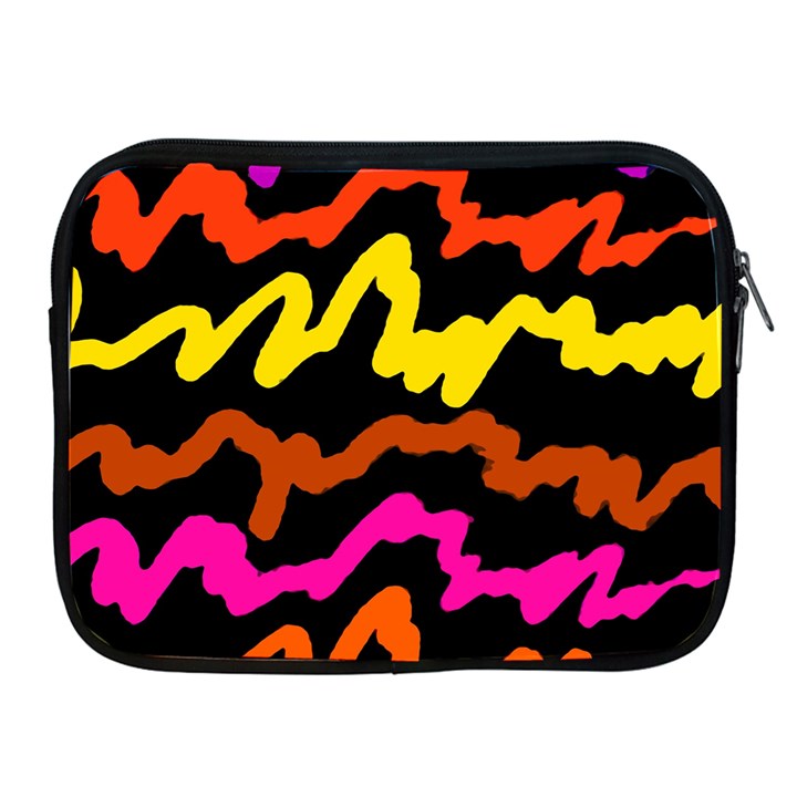 Multicolored Scribble Abstract Pattern Apple iPad 2/3/4 Zipper Cases