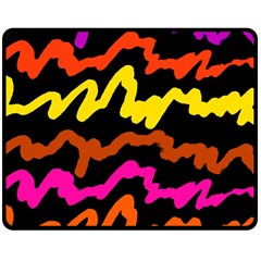 Multicolored Scribble Abstract Pattern Double Sided Fleece Blanket (medium)  by dflcprintsclothing