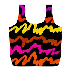 Multicolored Scribble Abstract Pattern Full Print Recycle Bag (l) by dflcprintsclothing