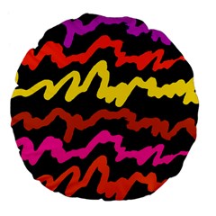 Multicolored Scribble Abstract Pattern Large 18  Premium Flano Round Cushions by dflcprintsclothing