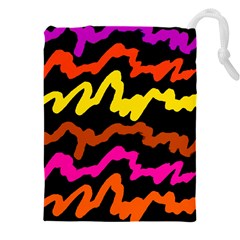 Multicolored Scribble Abstract Pattern Drawstring Pouch (4xl) by dflcprintsclothing