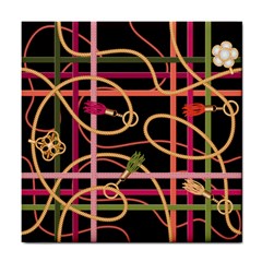 Checks Chain Pattern Tile Coaster by designsbymallika