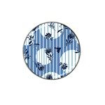 Stripes Blue White Hat Clip Ball Marker (4 pack) Front