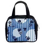 Stripes Blue White Classic Handbag (Two Sides) Front